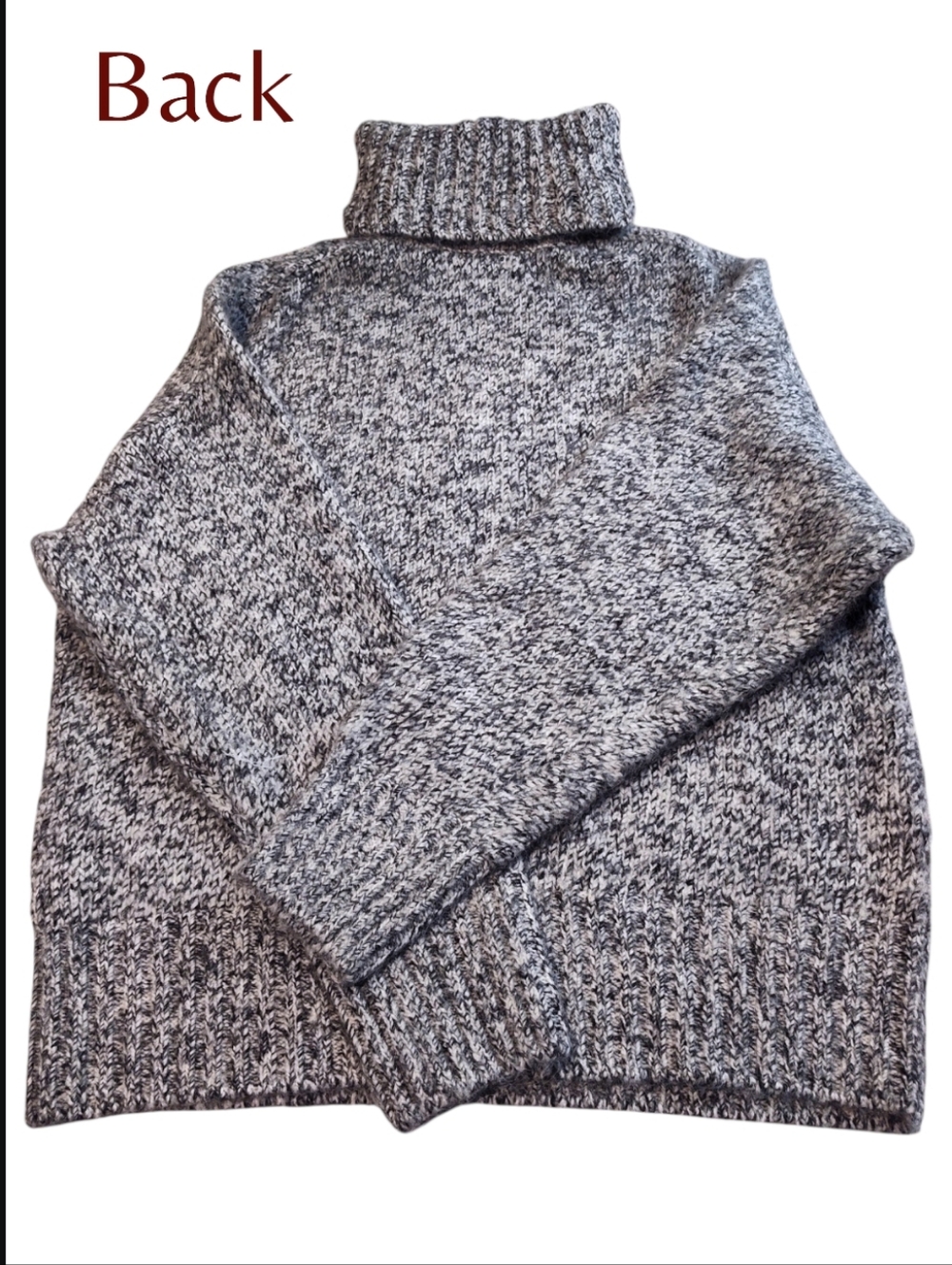 ZARA Grey Marled Chunky Knit Turtleneck Sweater Womens Size Medium - Picture 10 of 14
